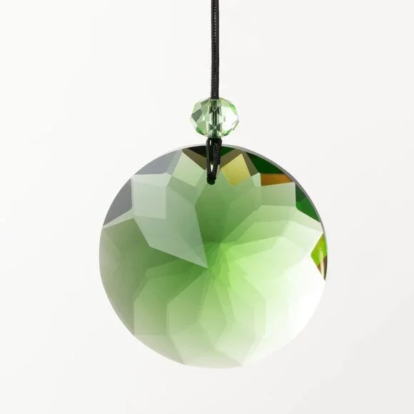 WOODSTOCK CHIMES Silver and Green Crystal Wind Chime with Tree of Life Theme NIB - Picture 6 of 8